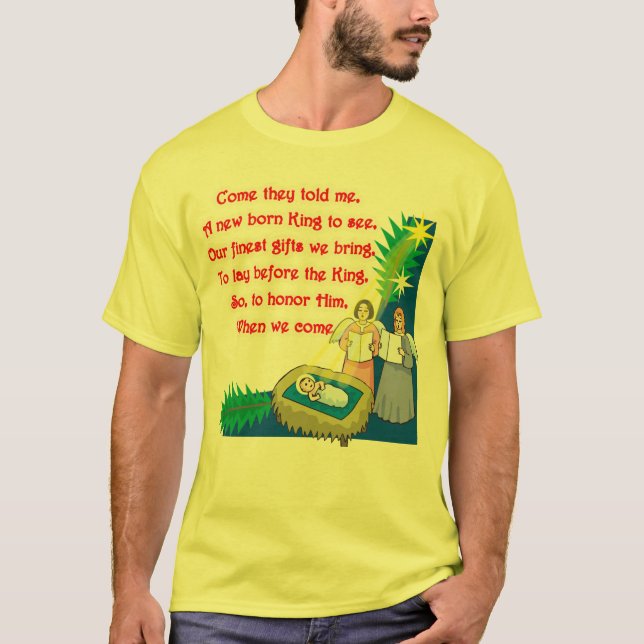 Little Drummer Boy Lyrics sobre camisetas y regalo (Anverso)