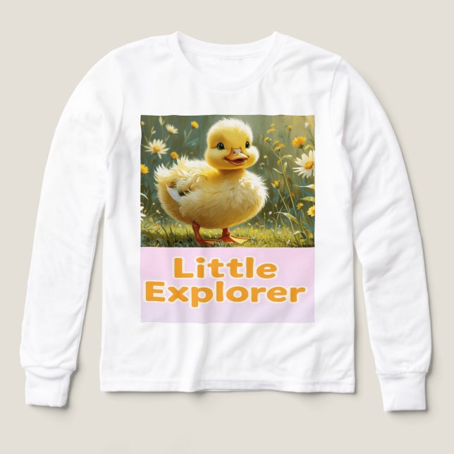 Little Explorer – Cute Duckling Kids T-Shirt (Diseño frontal)