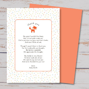 Little Fox gracias poema tarjeta de agradecimiento