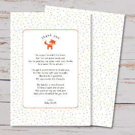 Little Fox, nota de agradecimiento con poema