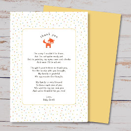 Little Fox, nota de agradecimiento con poema