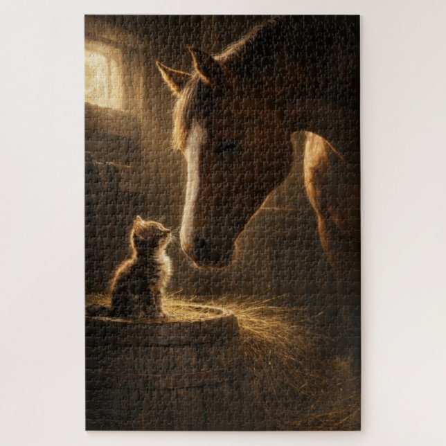 Little Friend | Caballo y Gatito | Rompecabezas (Vertical)