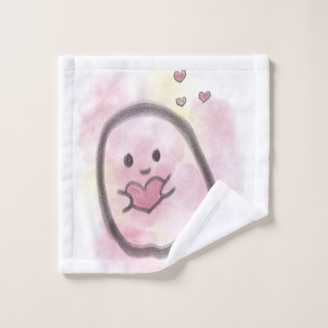Little ghost holding a heart  (Toallita)