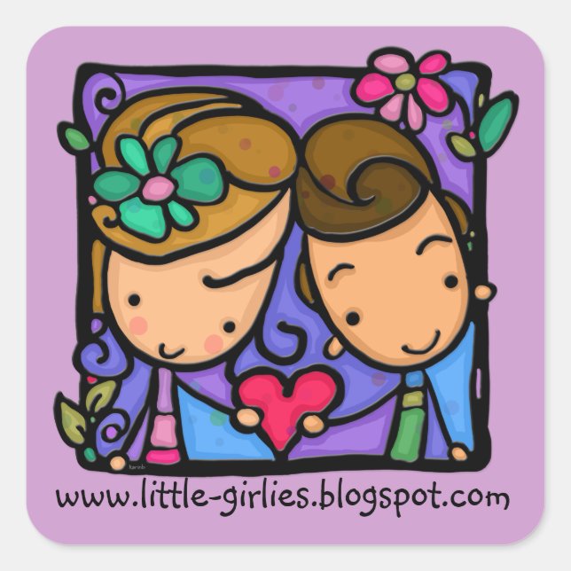 Little Girlie First Love Personalizado pegatina (Anverso)