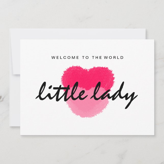 Little Lady New Baby Card (Anverso)