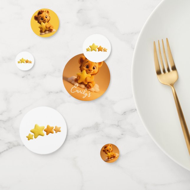 Little Lion & Star - Baby Shower Table Confetti (Grupo)