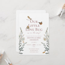 Little Love Bug QR Code Invitación de Baby Shower