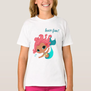 little mermaid having fun, camiseta para chicas