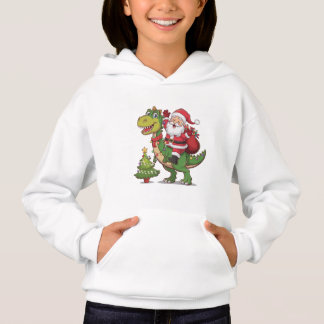 "Little Miss Christmas Dinosaur Sudadera con Capuc