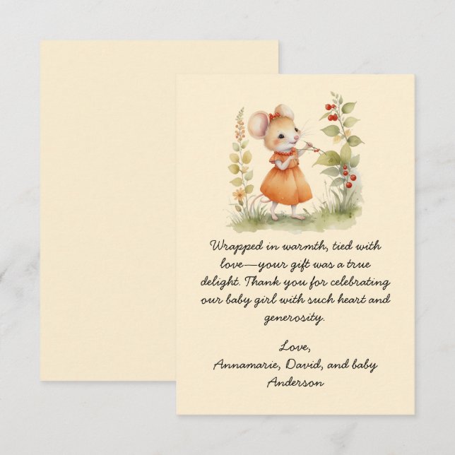 Little Mouse Baby Shower Gracias (Anverso / Reverso)