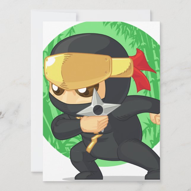Little Ninja Holding Shuriken (Anverso)