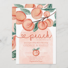 Little Peach On the Way Invitación de Baby Shower