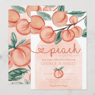 Little Peach On the Way Invitación de Baby Shower