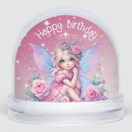 Little PInk Fairy with Roses & Stars Birthday