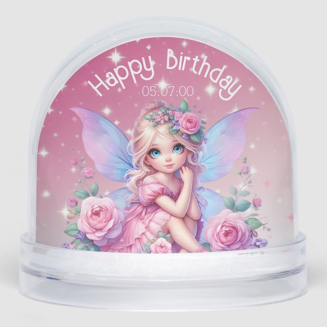 Little PInk Fairy with Roses & Stars Birthday (Anverso)