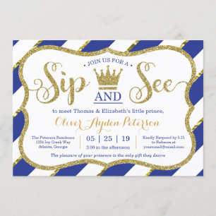 Little Prince Sip and See Baby Shower Invitación