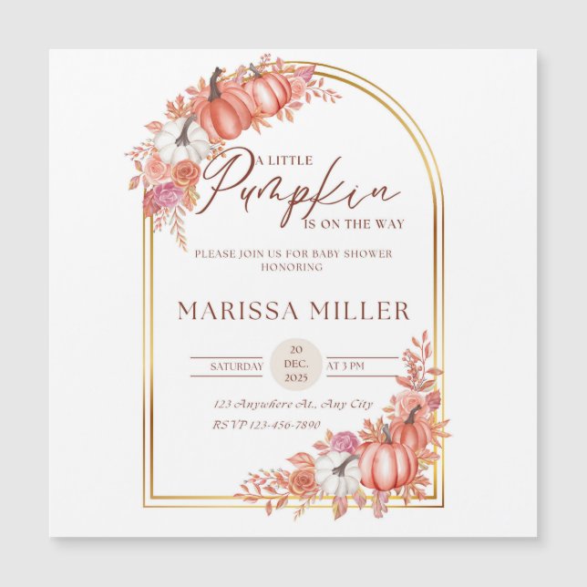 Little Pumpkin Is On the Way Invitation  (Anverso)