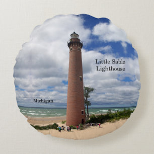 Little Sable Lighthouse almohada redonda