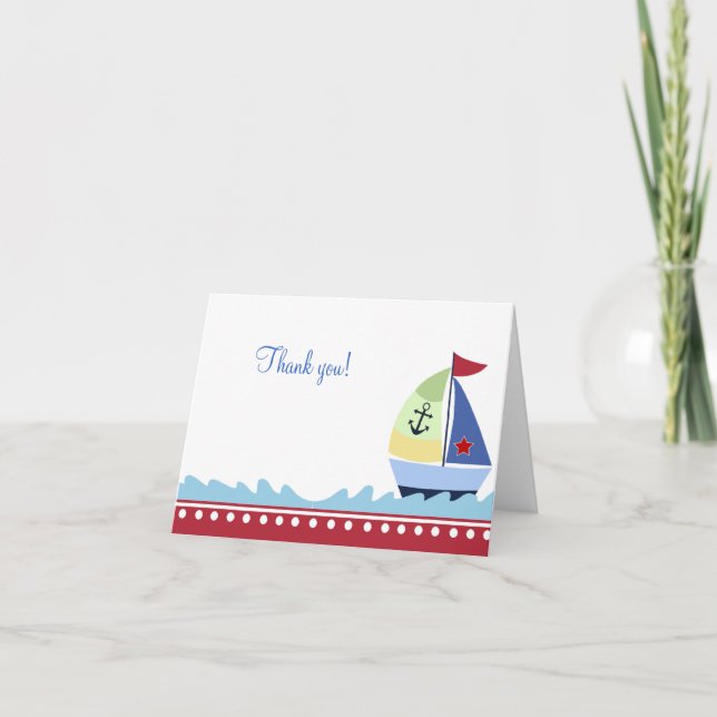 Little Skipper (rojo) Folded Gracias notas (Anverso)