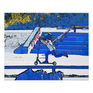 Little Speedster - Poster de Stunt Scooter Rider