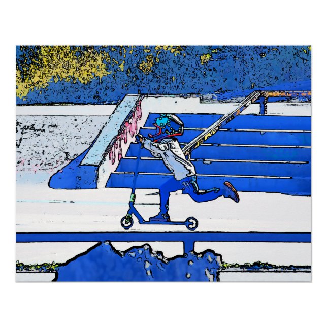 Little Speedster - Poster de Stunt Scooter Rider (Anverso)