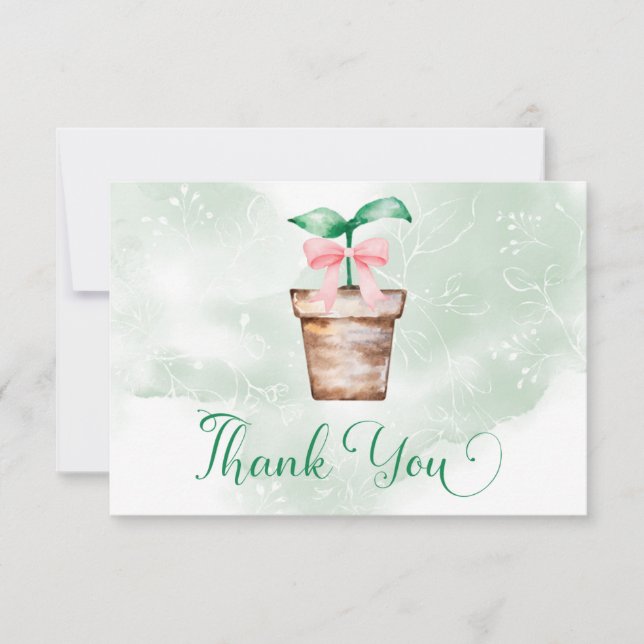 Little Sprout is on the Way Garden Thank You Card (Anverso)