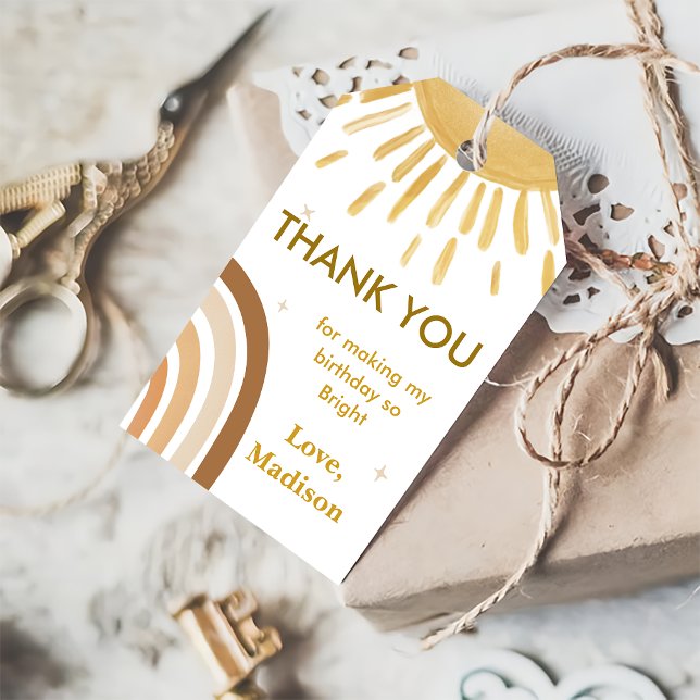 Little Sunshine Rainbow Birday Gift Etiqueta (Subido por el creador)