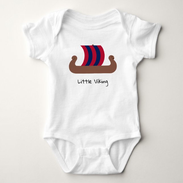 Little Viking Ship Baby Jersey Bodysuit (Anverso)