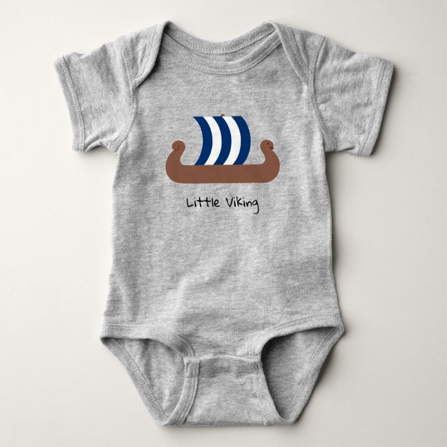 Little Viking Ship Baby Jersey Bodysuit (Anverso)