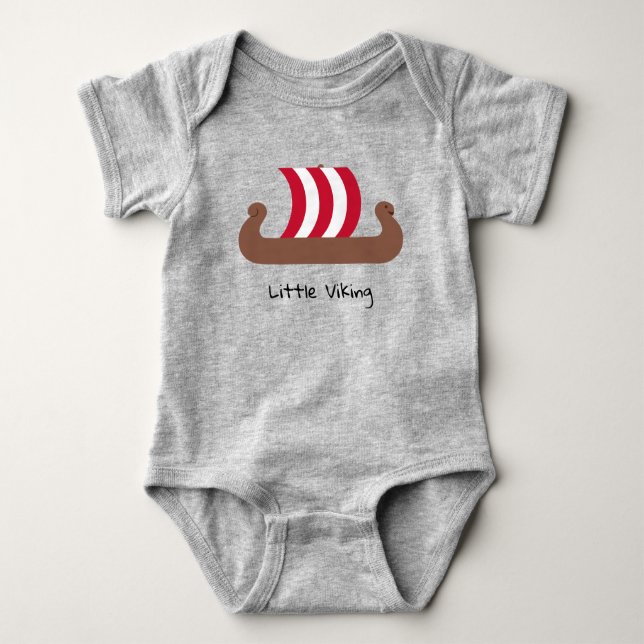 Little Viking Ship Baby Jersey Bodysuit (Anverso)