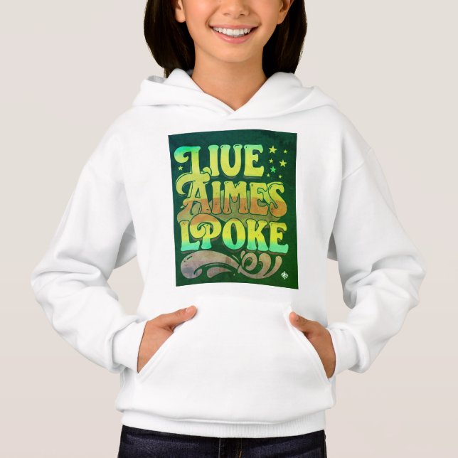 "LIUE AIMES LPOKE Slogan Chicas Pullover Hoodie" (Anverso)