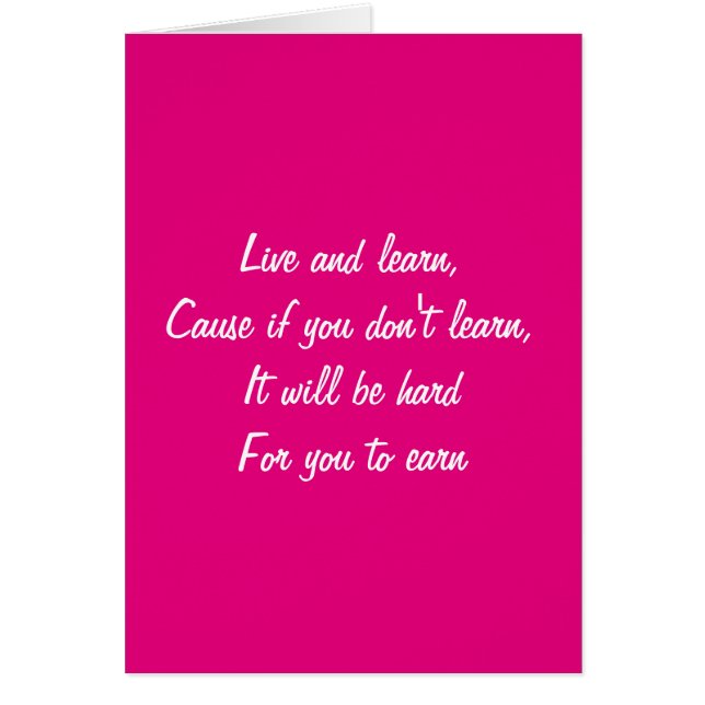 Live and Learn (Frente)