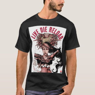 Live Die Reload arte camiseta negra