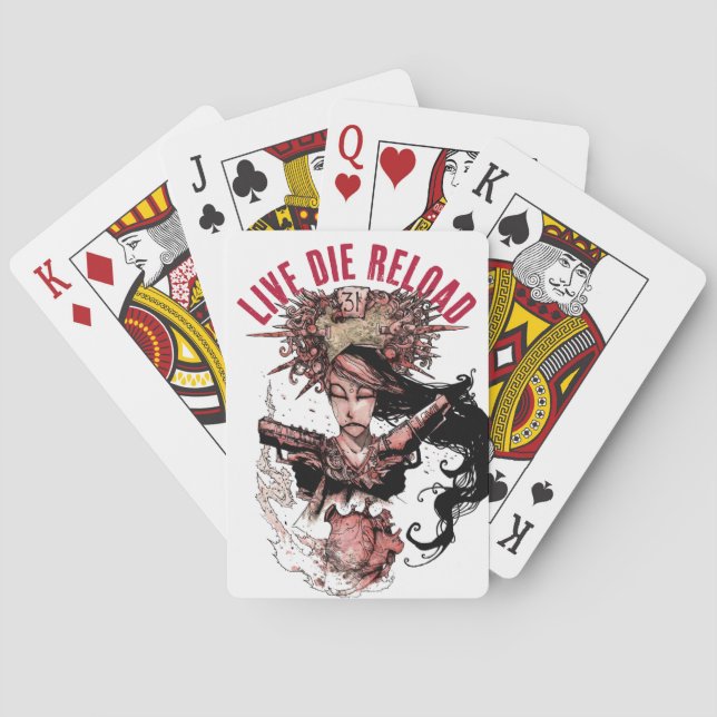 Live Die Reload cartas de juego de arte (Reverso)