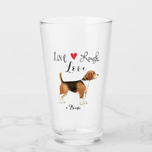 Live Lauder Love a Beagle Glass
