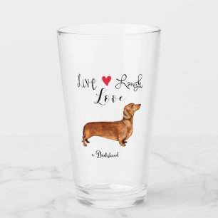 Live Lauder Love a Dachshund Glass