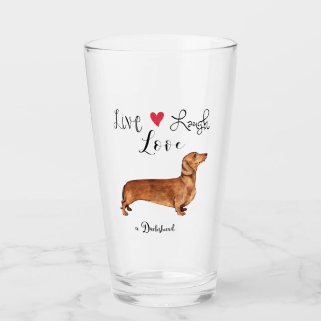Live Lauder Love a Dachshund Glass (Anverso)