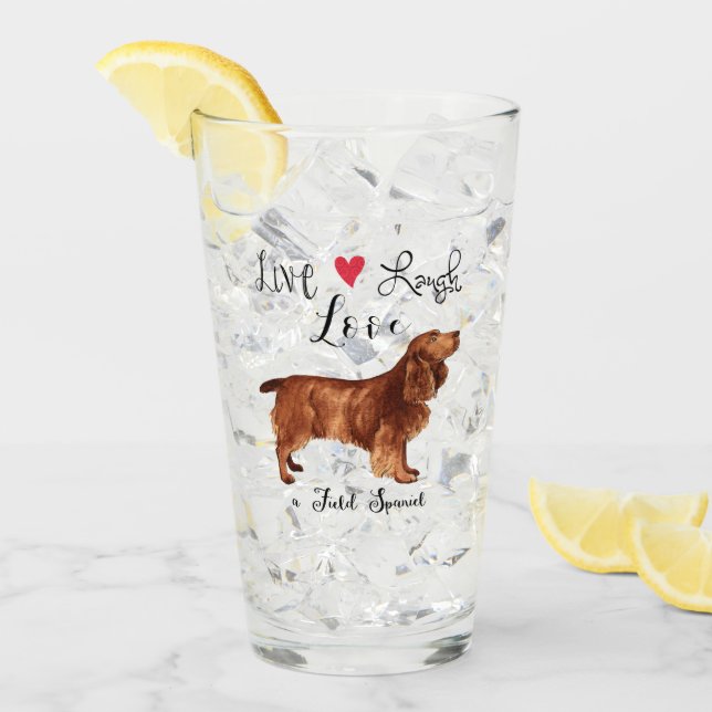 Live Lauder Love a Field Spaniel Glass (Anverso (hielo))