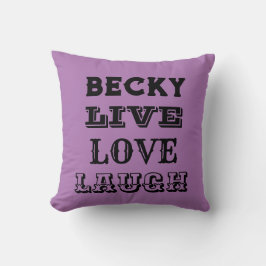 LIVE LAUGH LOUGH LOVE NOMBRE PURPLE Cojín decorati