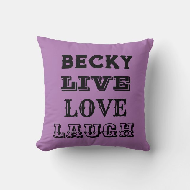 LIVE LAUGH LOUGH LOVE NOMBRE PURPLE Cojín decorati (Anverso)