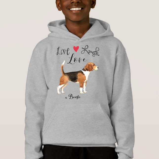 Live Laugh Love a Beagle Hoodie (Anverso)