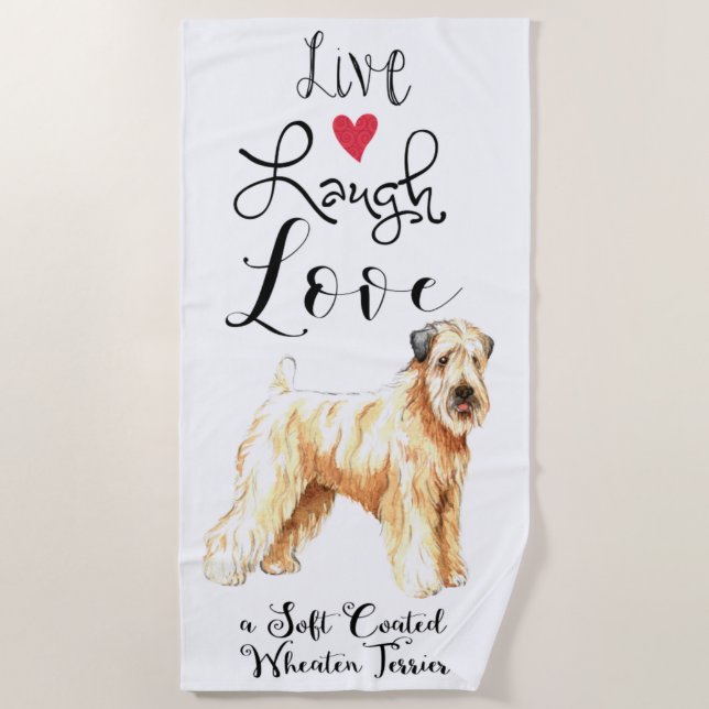 Live Laugh Love a Wheaten Beach Toalla (Anverso)