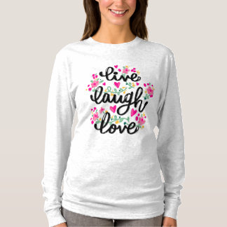 "Live, Laugh, Love" Camiseta gráfica para adultos