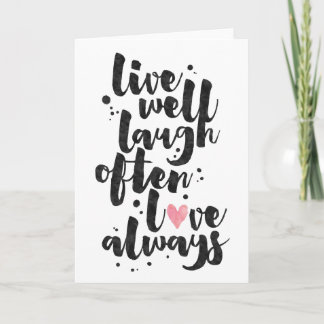 Live Laugh Love - Tarjeta de felicitación Inspirad