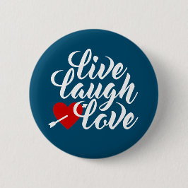 Live Laugh Love Valentine Calligraphy | Botón Pin
