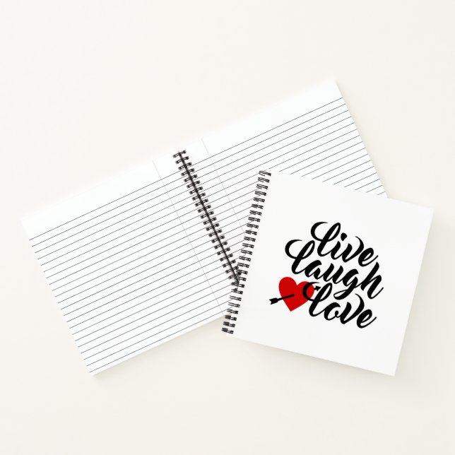 Live Laugh Love Valentine Calligraphy | Cuaderno (Interior)