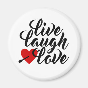 Live Laugh Love Valentine Calligraphy   Imán