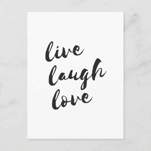Live, Laugh, postal de amor (Anverso)