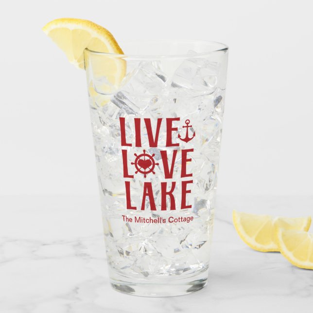Live Love Lake - Día de San Valentín Náutico (Anverso (hielo))