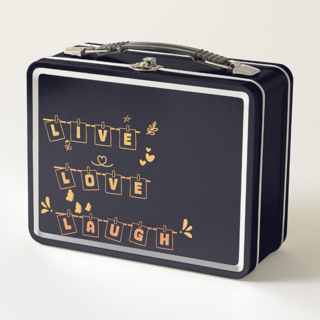 Live Love Lauder Cute Notedry Metalizado Lunchbox (Anverso)